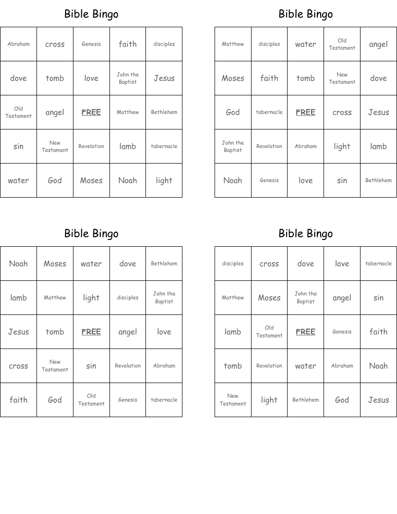 Bible Bingo