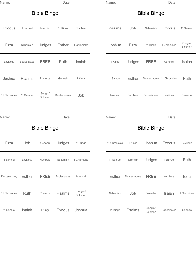 Bible Bingo