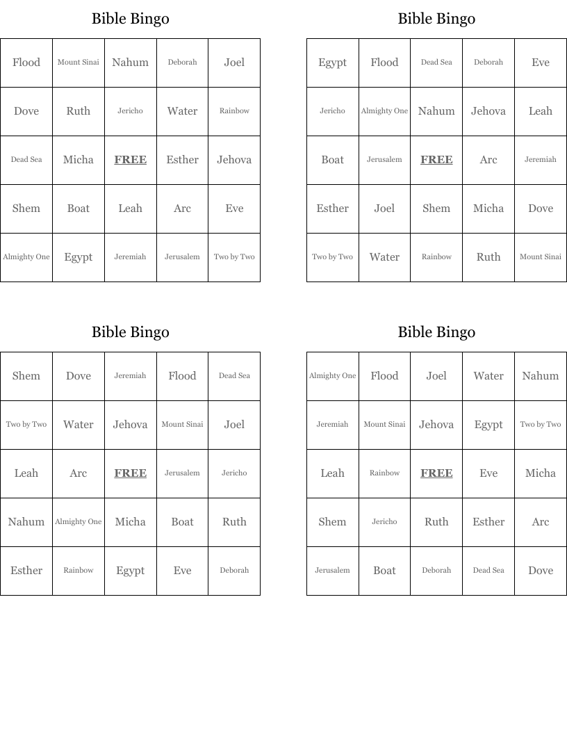 Bible Bingo