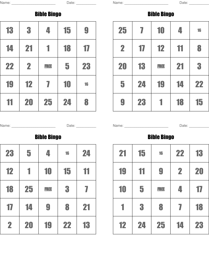 Bible Bingo