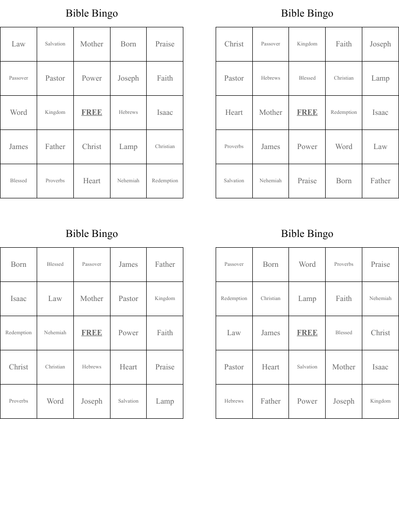 Bible Bingo