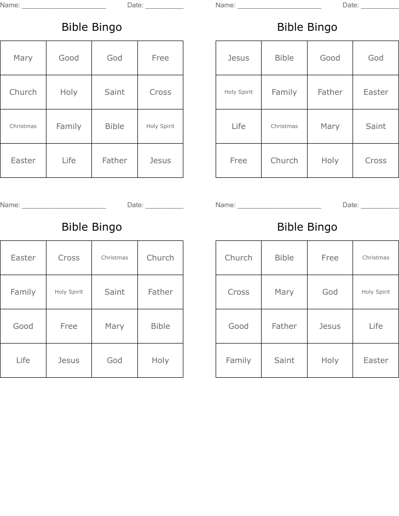 Bible Bingo