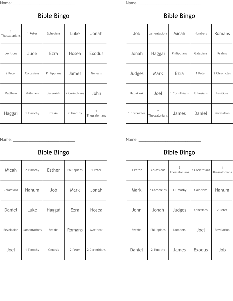 Bible Bingo