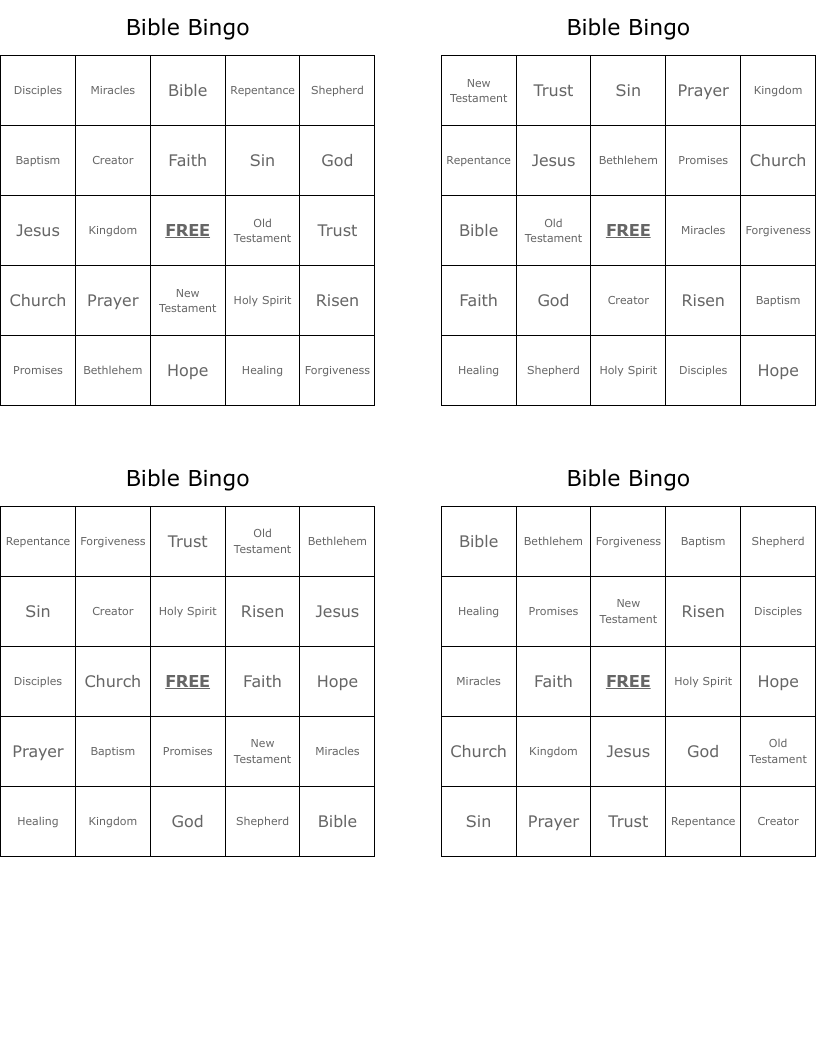 Bible Bingo