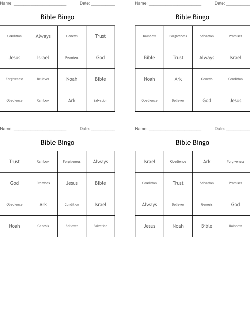 Bible Bingo