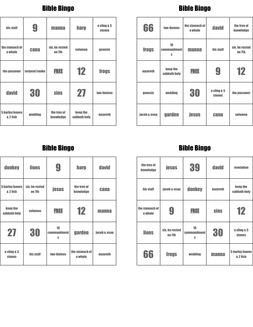 Bible Bingo