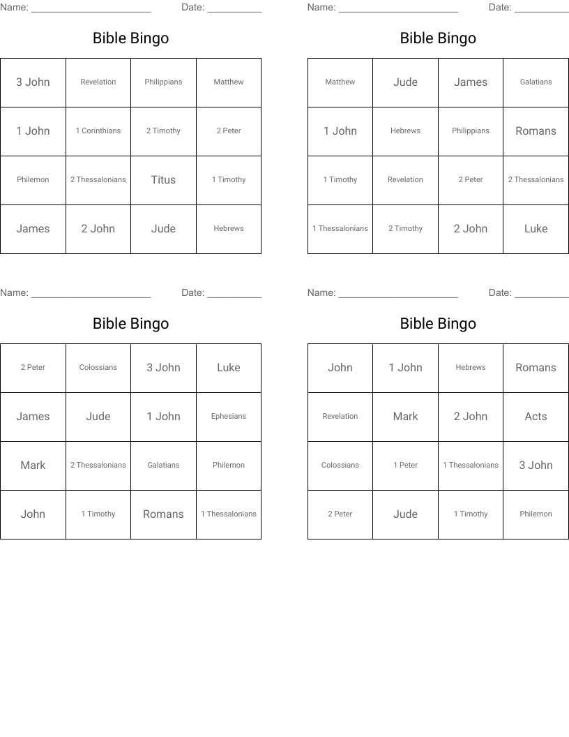 Bible Bingo