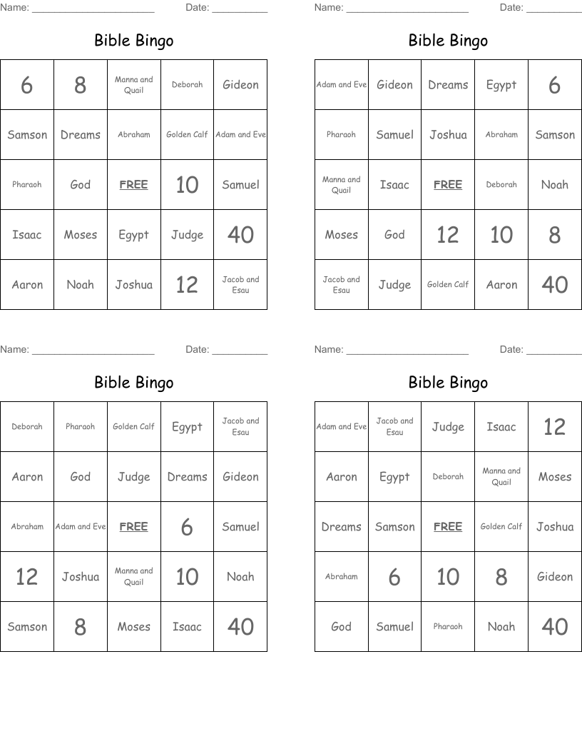 Bible Bingo