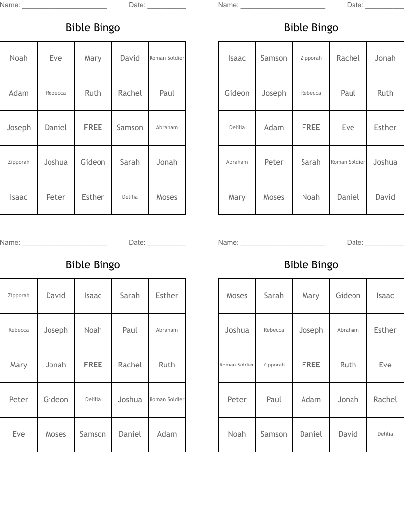 Bible Bingo