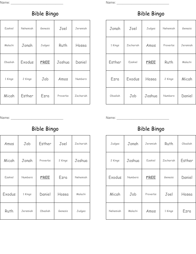 Bible Bingo