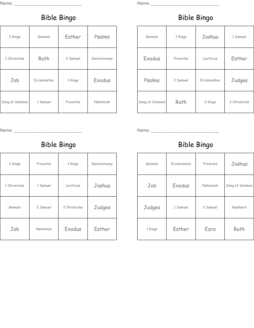 Bible Bingo