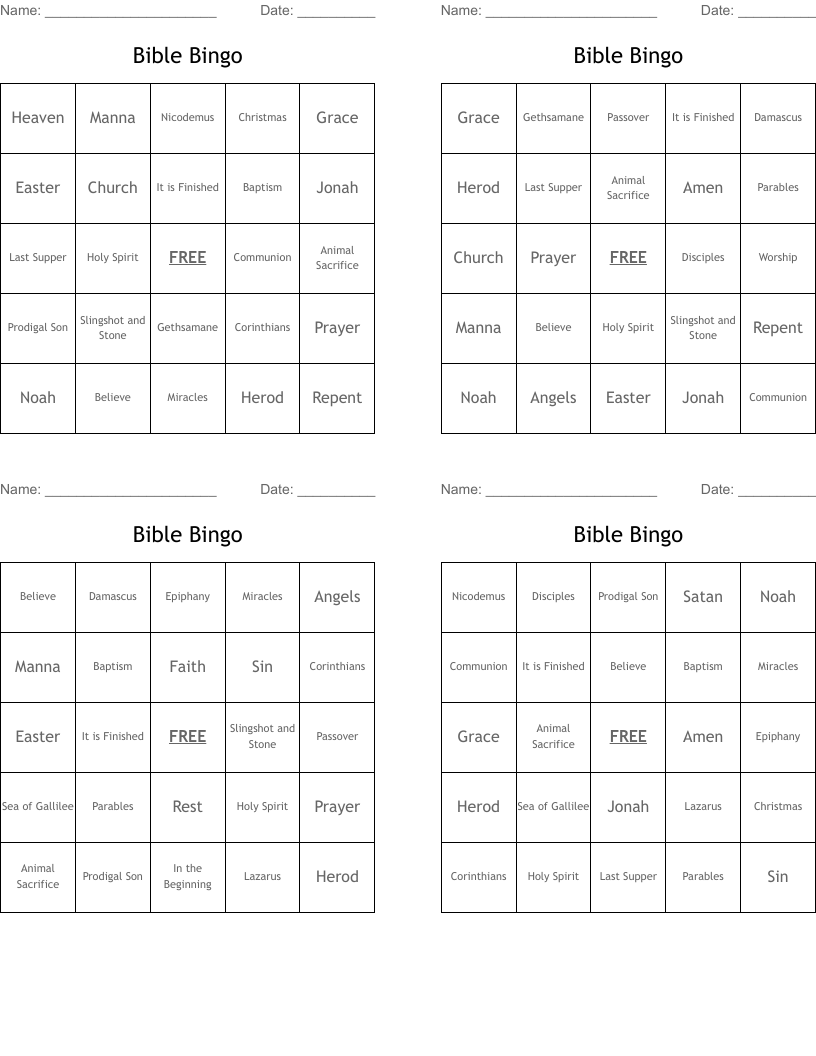Bible Bingo
