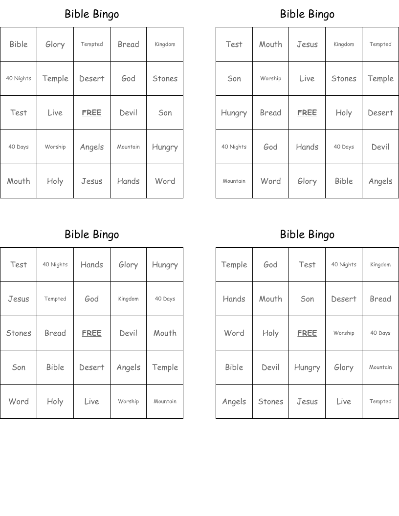 Bible Bingo