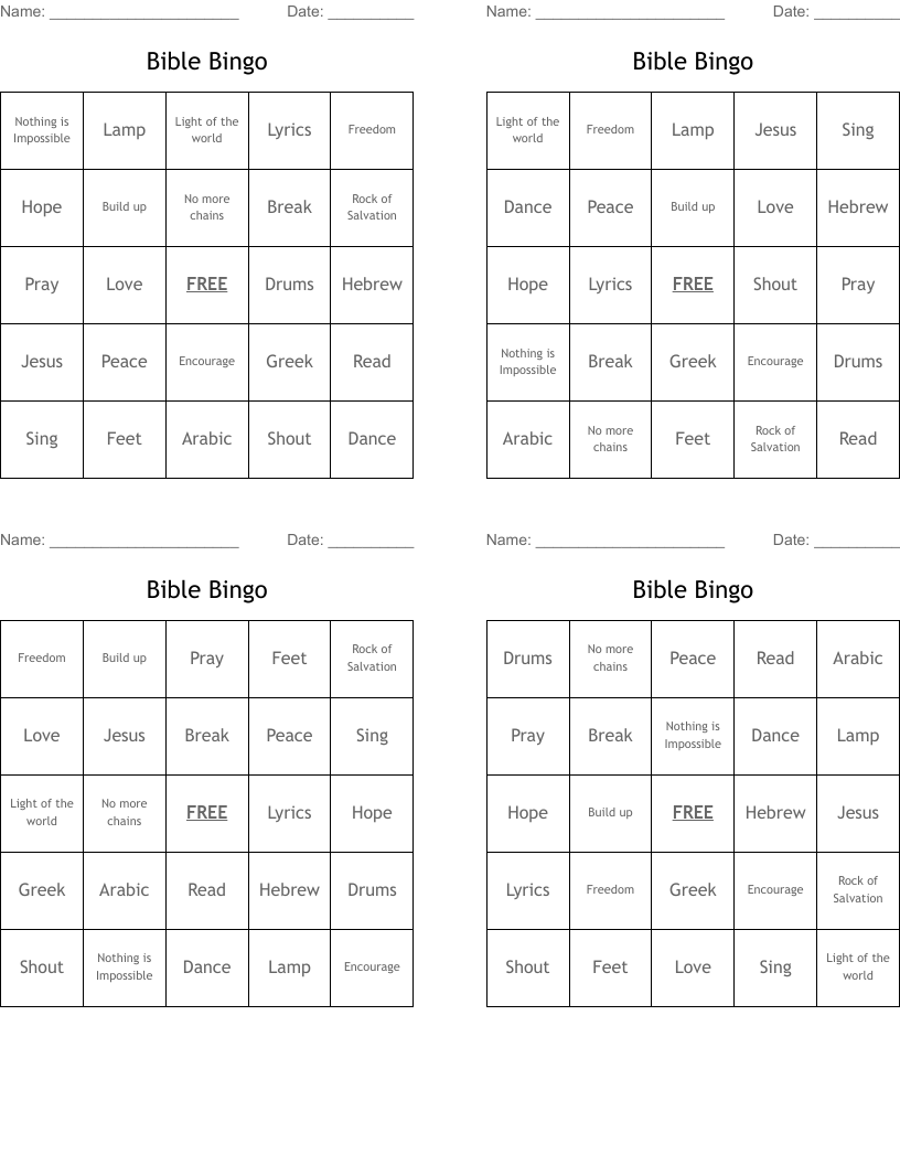 Bible Bingo