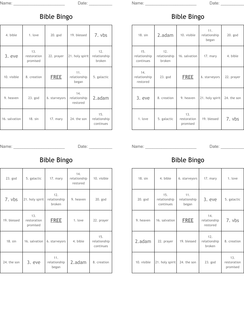 Bible Bingo