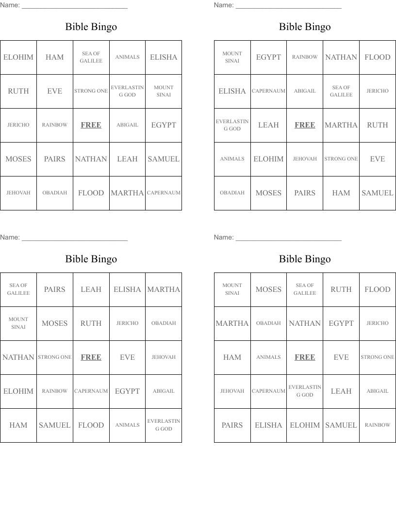 Bible Bingo