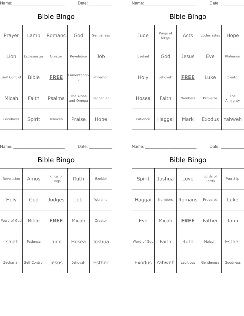 Bible Bingo