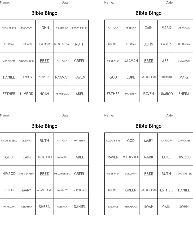 Bible Bingo