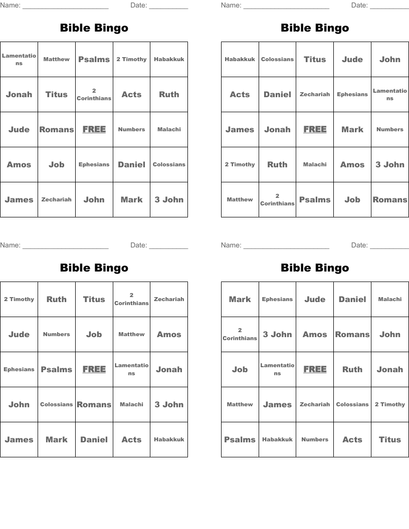 Bible Bingo