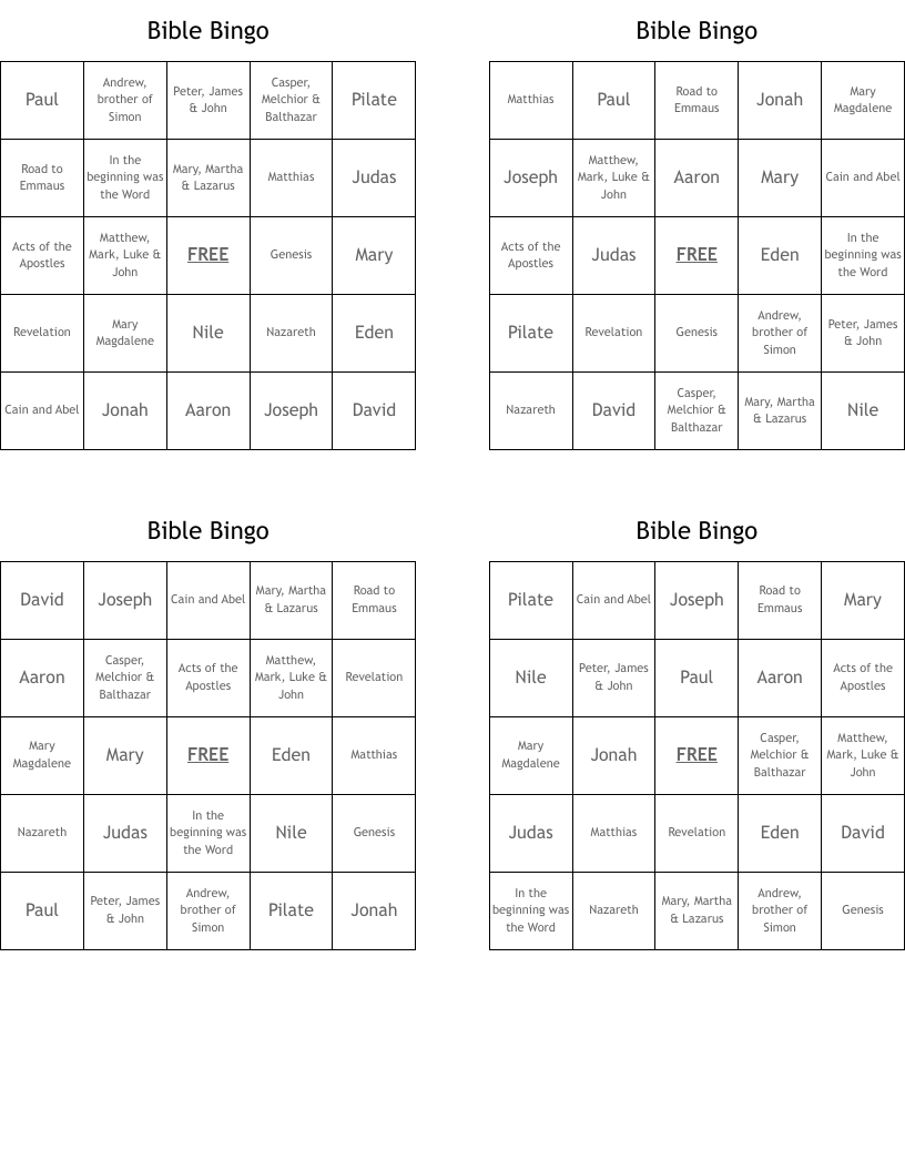 Bible Bingo