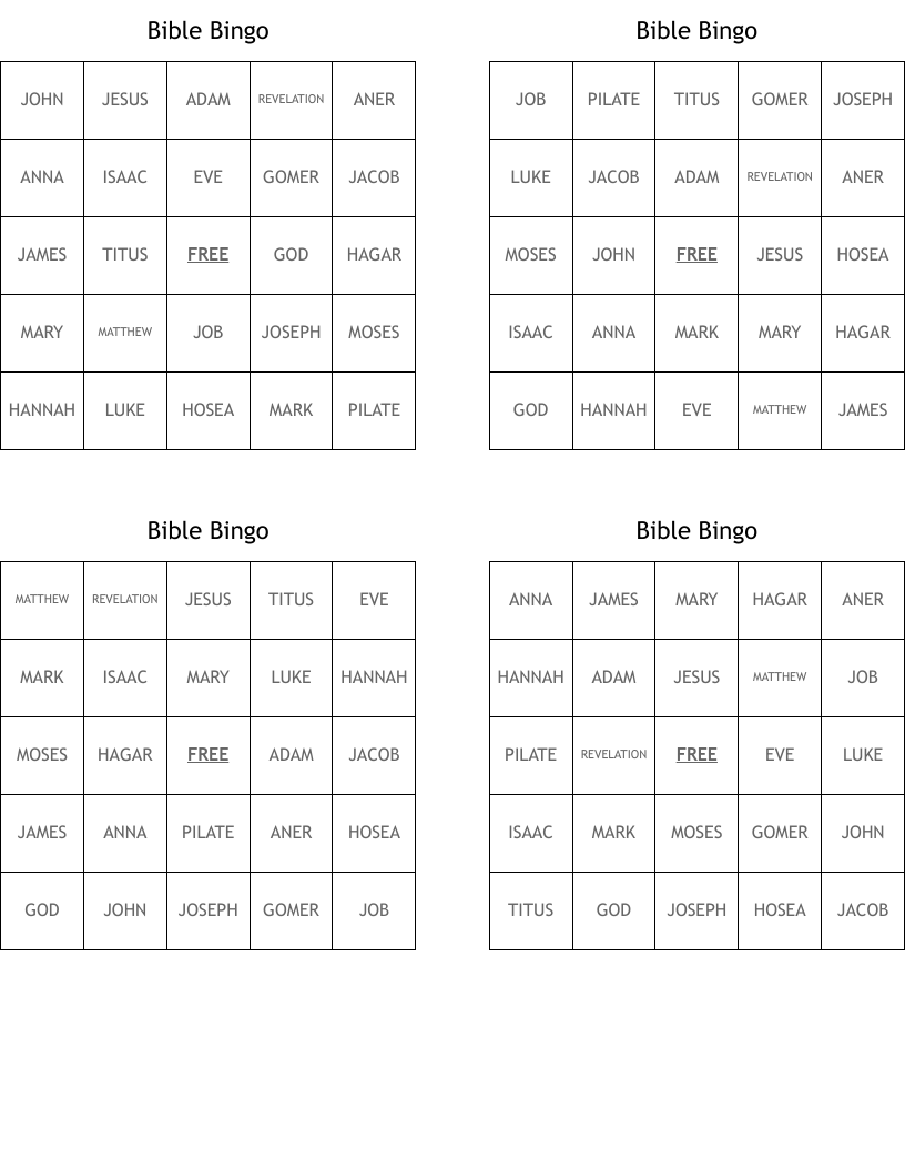 Bible Bingo