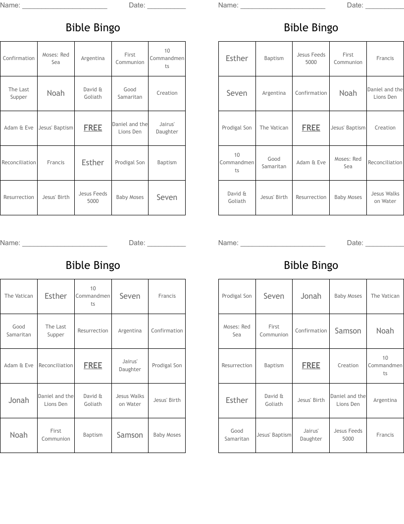 Bible Bingo
