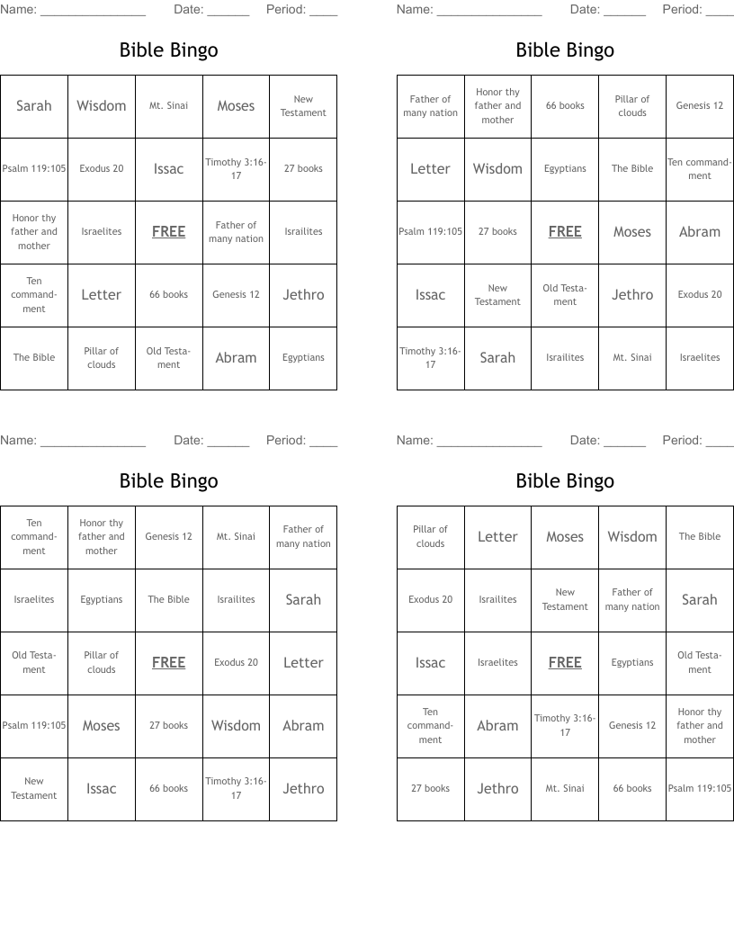 Bible Bingo