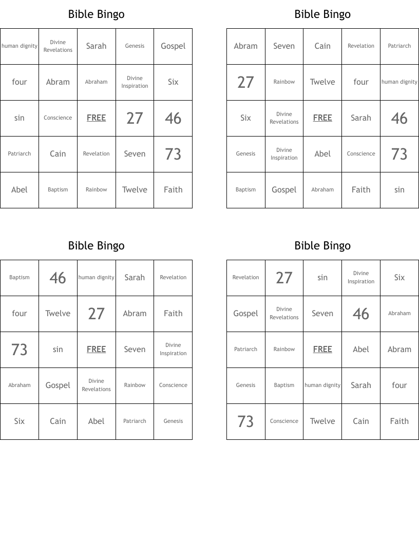 Bible Bingo
