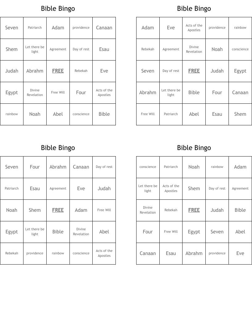 Bible Bingo