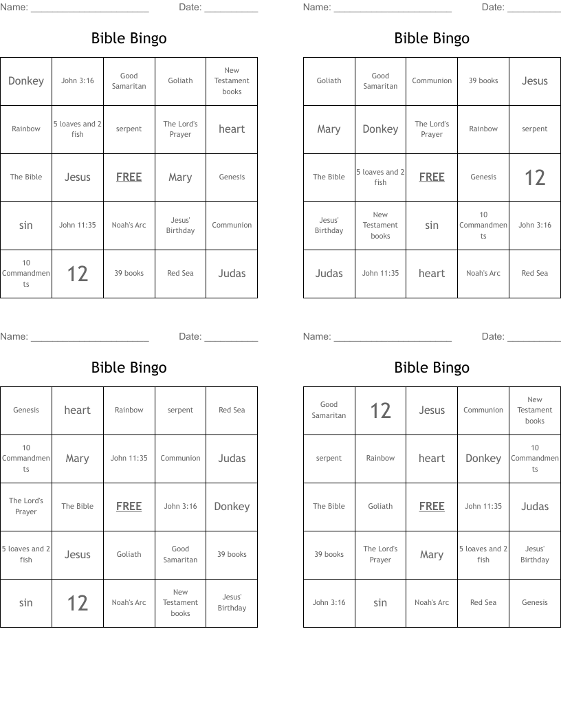 Bible Bingo