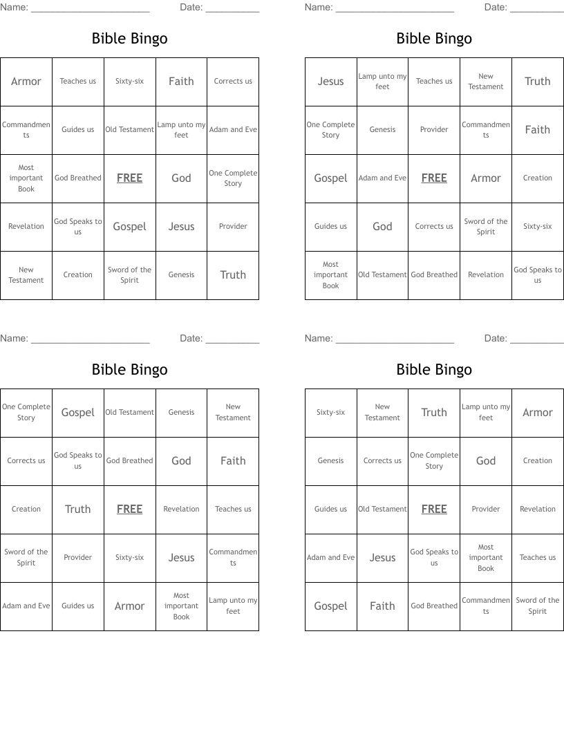 Bible Bingo