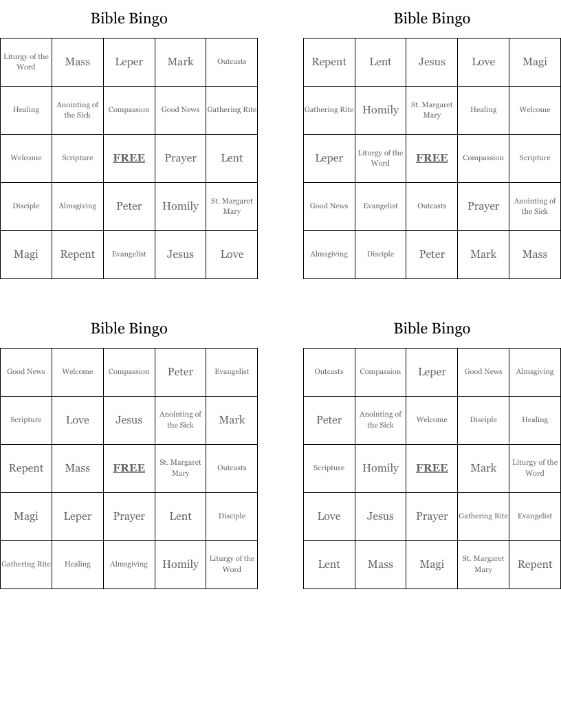 Bible Bingo