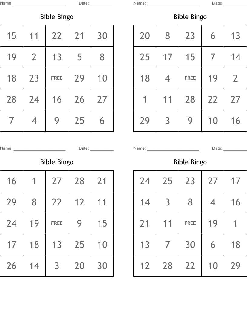 Bible Bingo