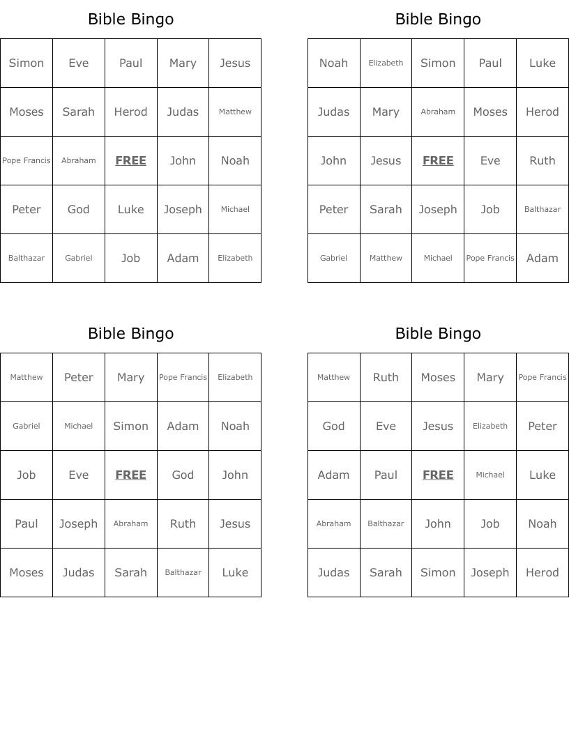 Bible Bingo