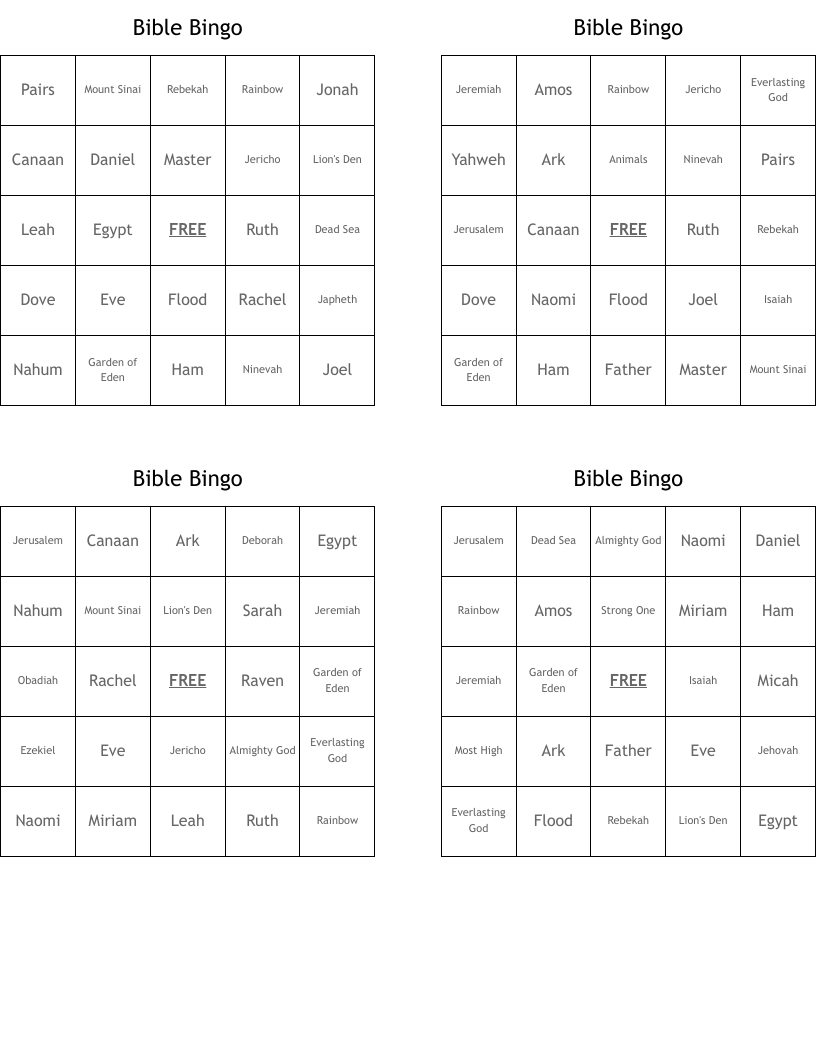 Bible Bingo