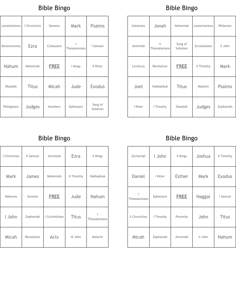 Bible Bingo