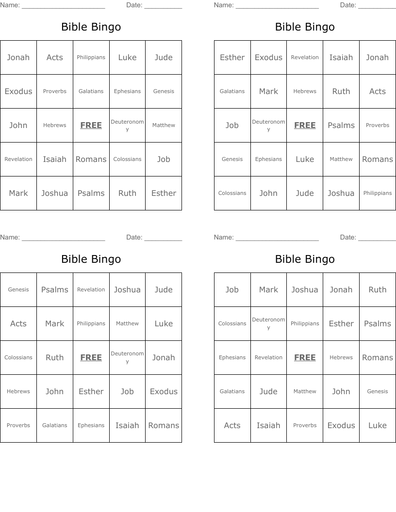 Bible Bingo