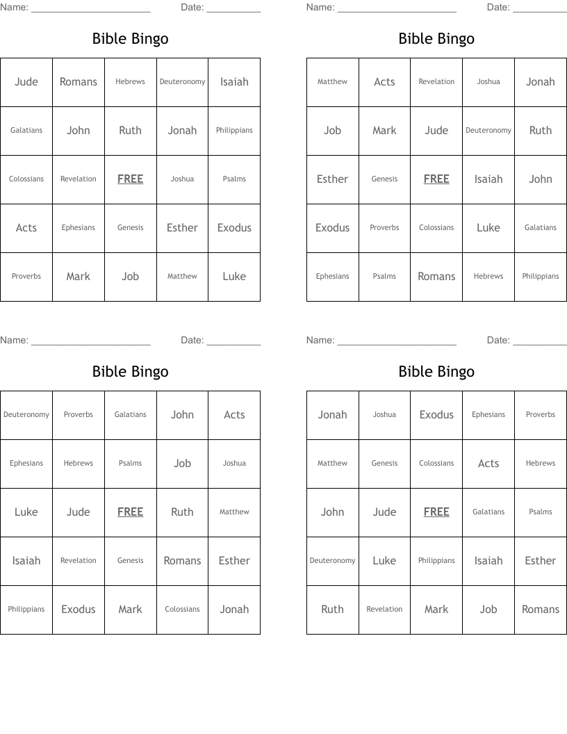 Bible Bingo