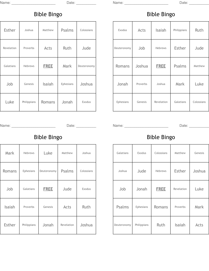 Bible Bingo