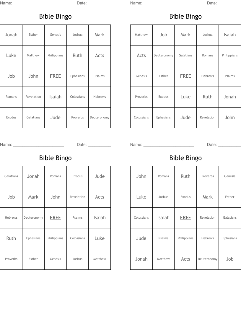 Bible Bingo