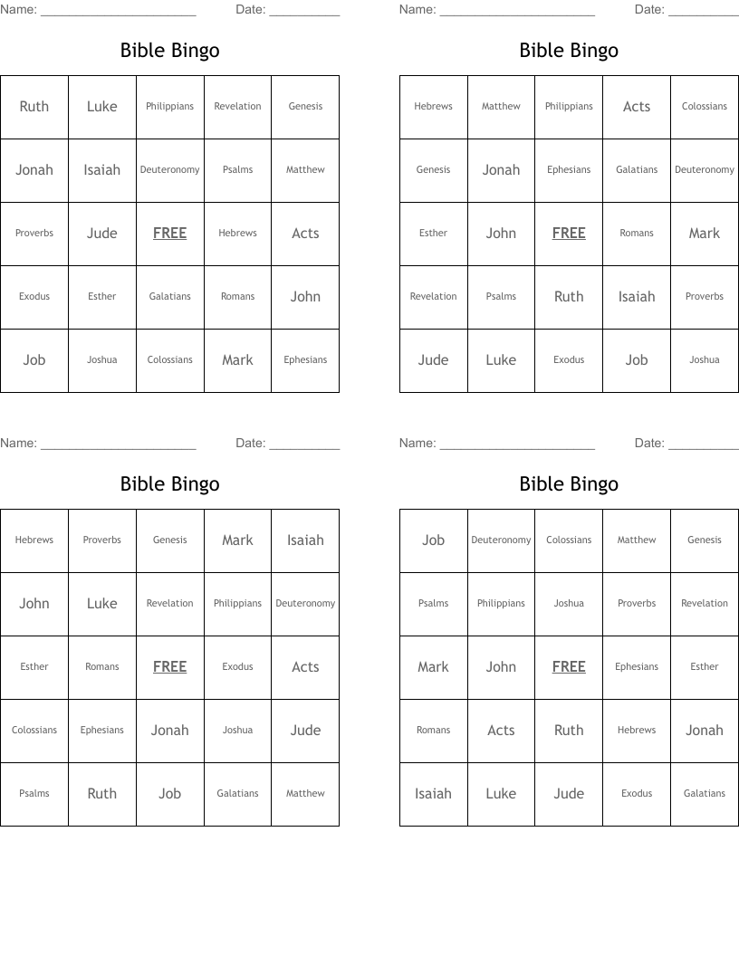 Bible Bingo