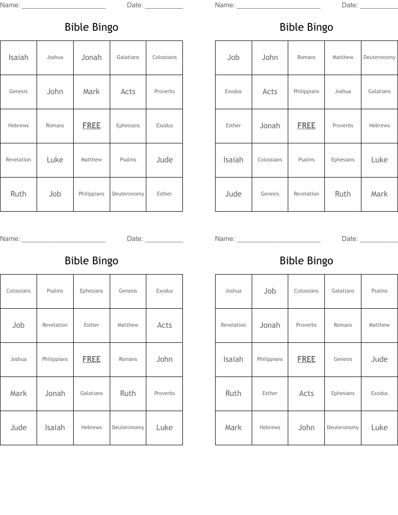 Bible Bingo