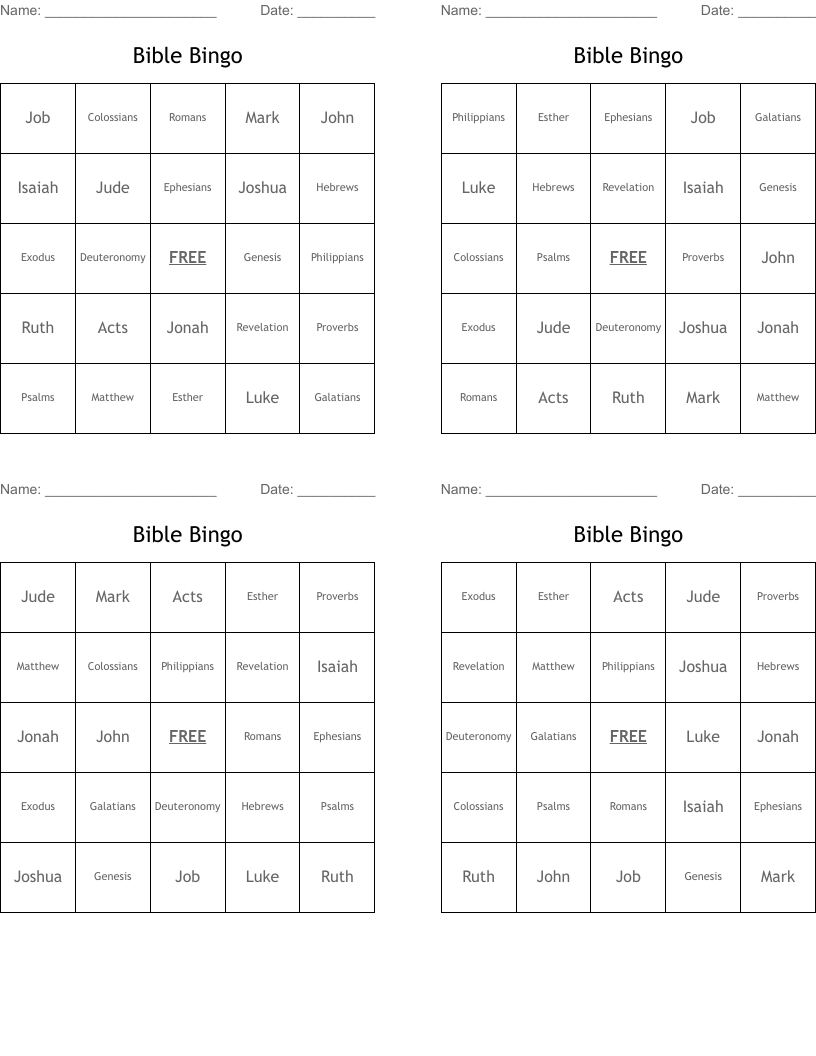 Bible Bingo
