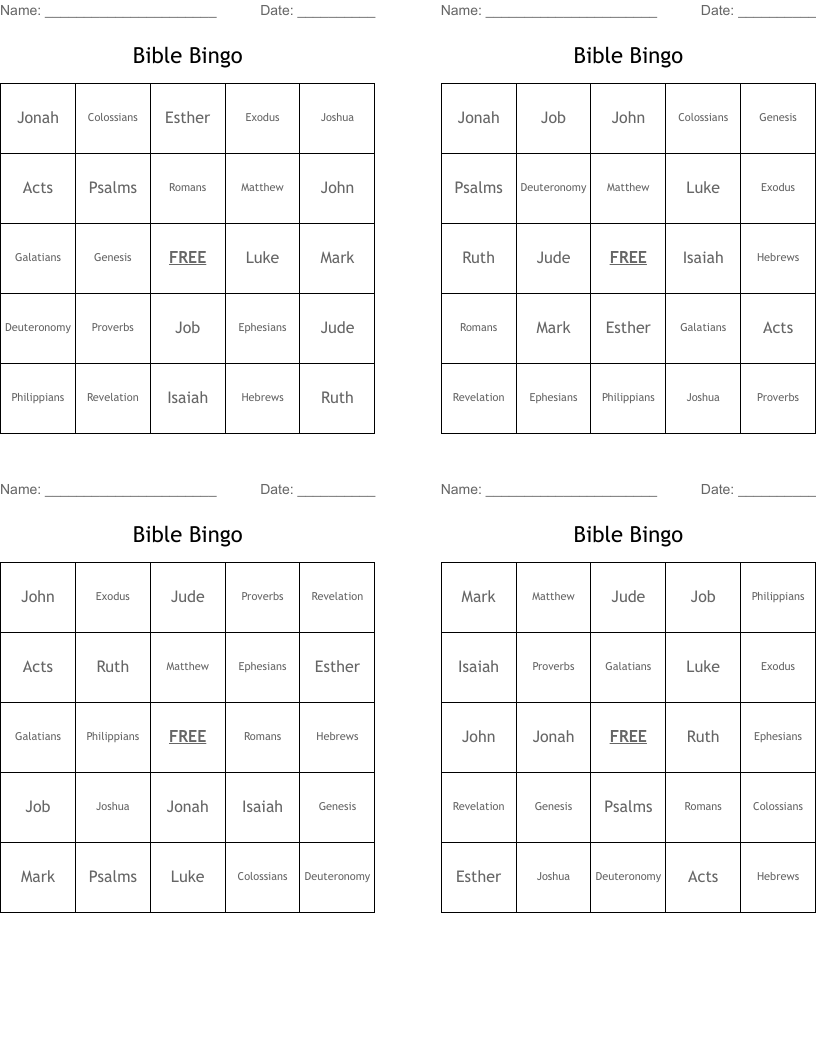 Bible Bingo
