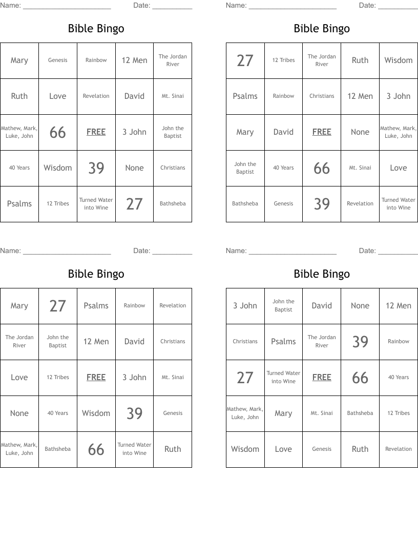 Bible Bingo