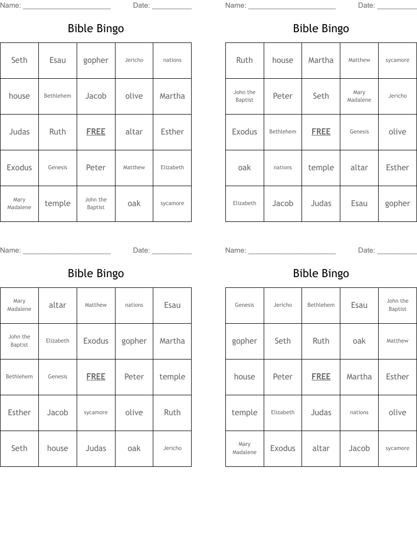 Bible Bingo