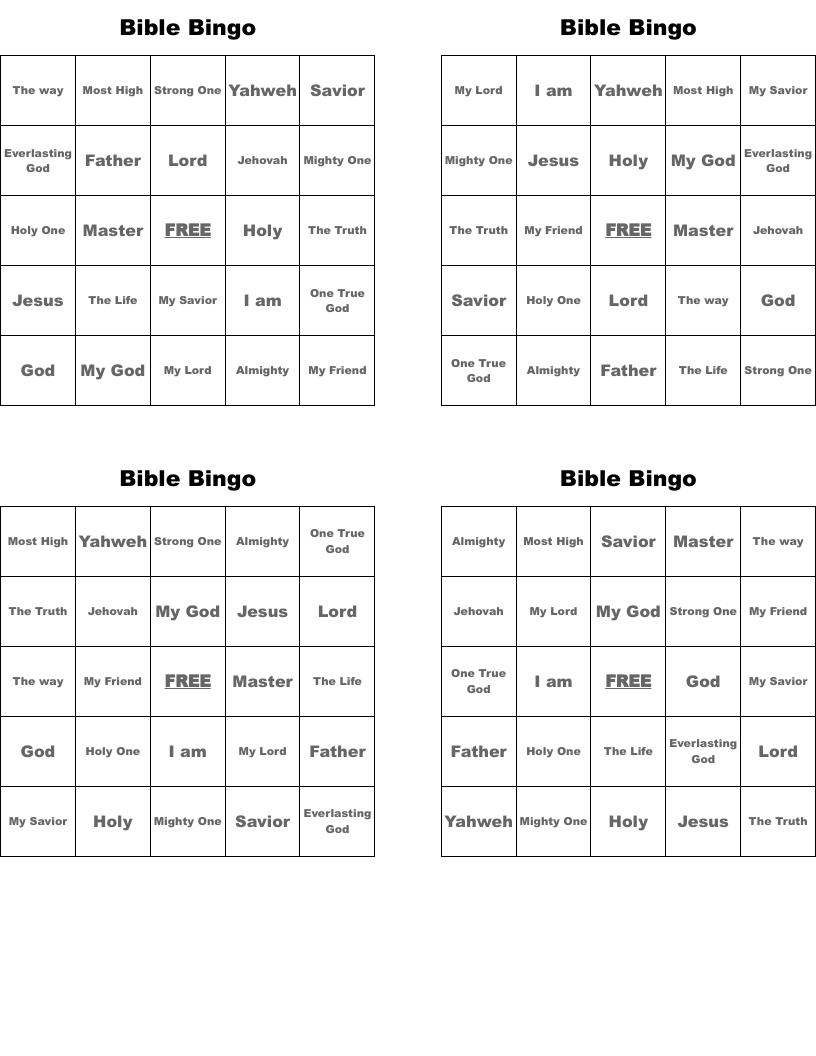 Bible Bingo