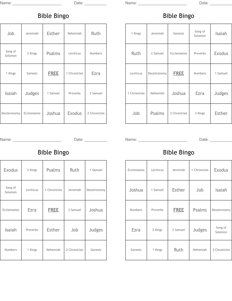 Bible Bingo