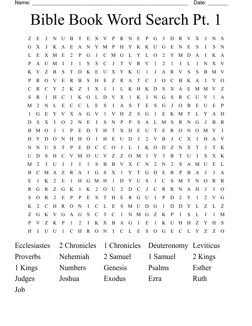 Bible Book Word Search Pt. 1
