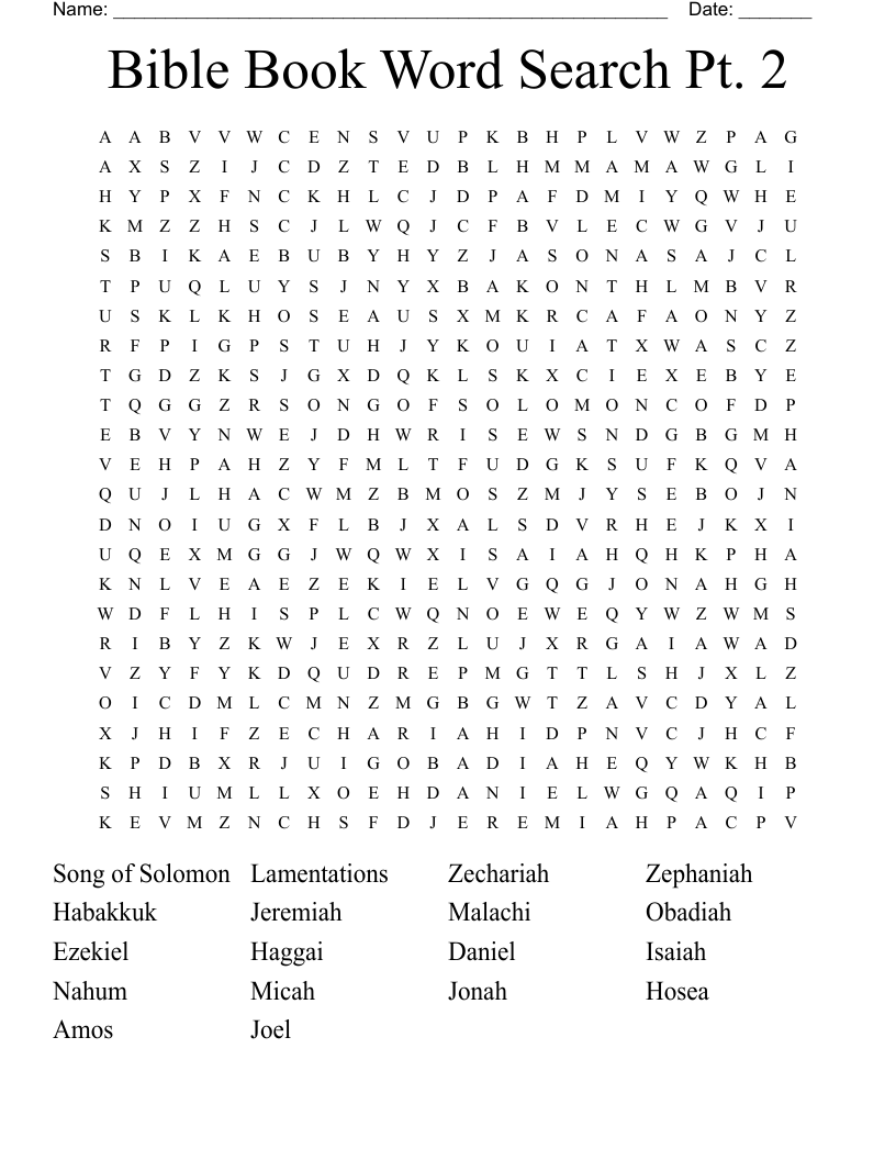 Bible Book Word Search Pt. 2